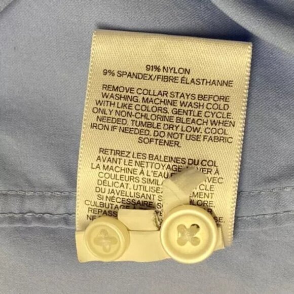 Express Button Up Men's Large Light Blue Extra Slim Fit Performance Lightweight - Picture 5 of 7